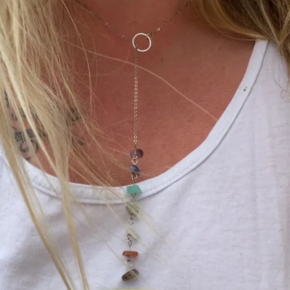 3/ $25 ✨Best Seller✨🧘Chakra Gemstone Chain Necklace Silver or Gold - Picture 9 of 9